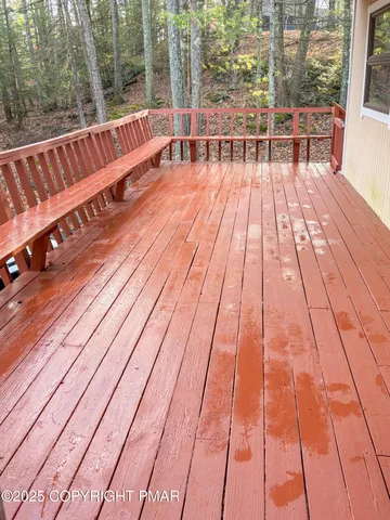 a view of wooden deck