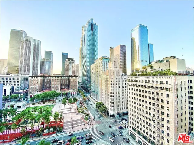 a view of city from the balcony