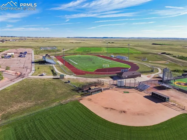 an aerial view of a house