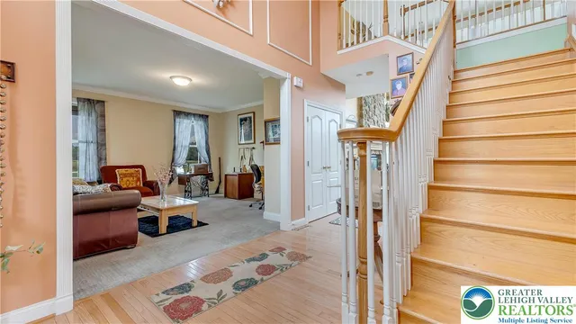 a bathroom with a shower and a mirror