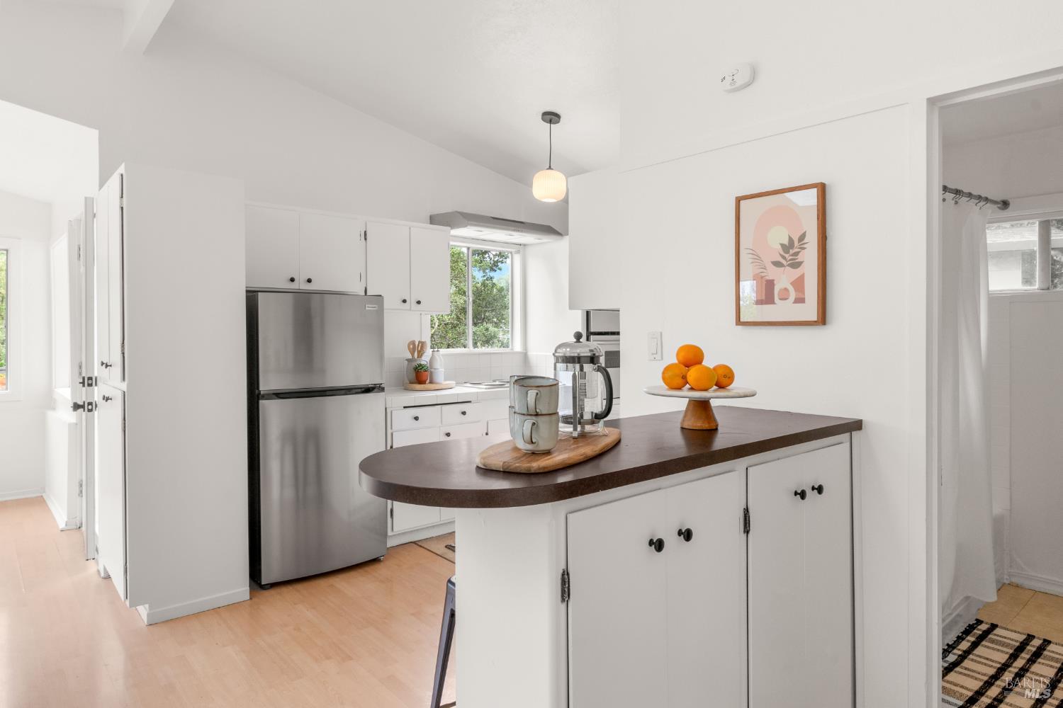 206 Bolinas Road Fairfax, CA 94930 - Photo 14 of 43 Kitchen with ample storage and small dining island.