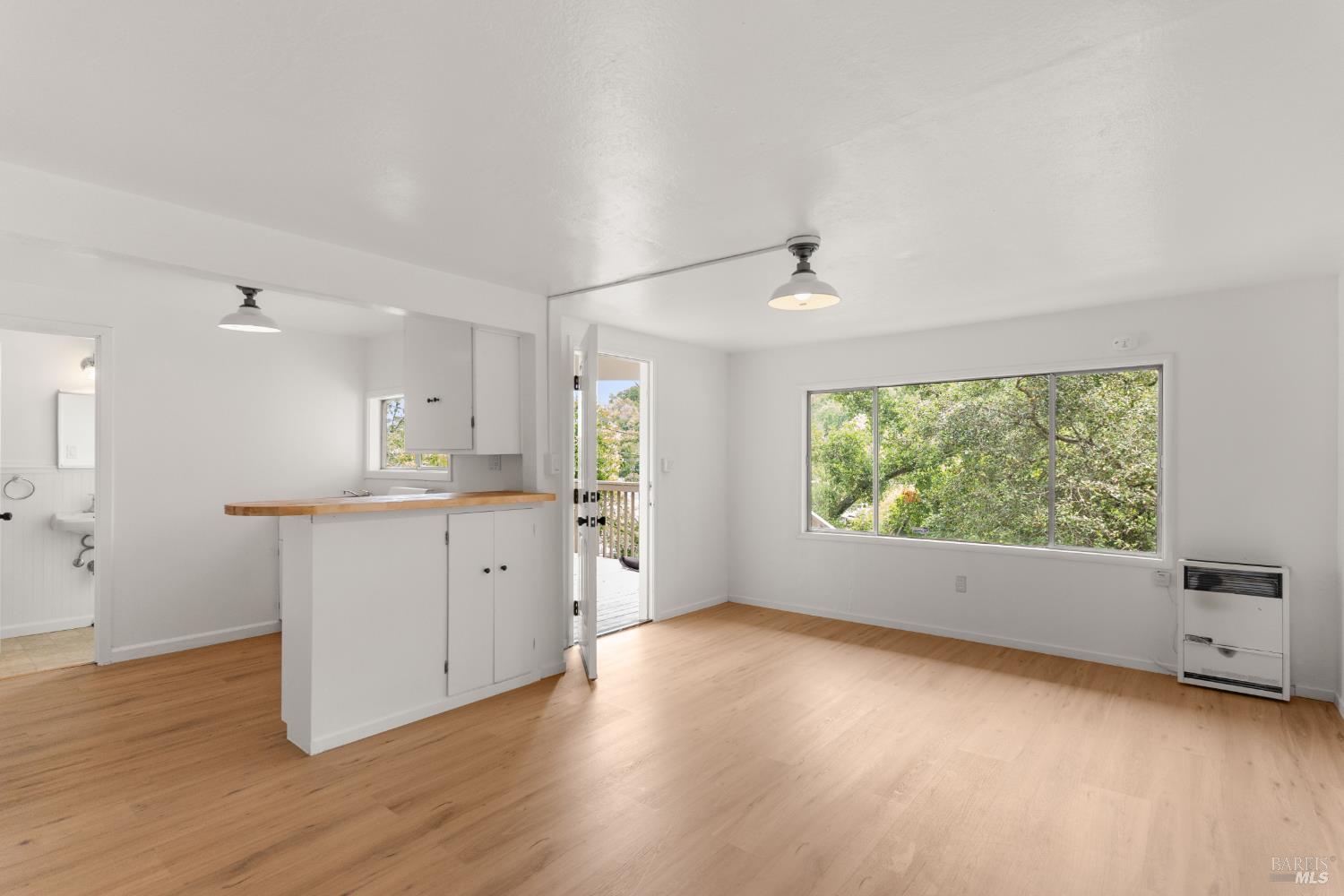 206 Bolinas Road Fairfax, CA 94930 - Photo 28 of 43 The studio is the downstairs unit with new vinyl wood floors, lights, paint and butcher block counters in the kitchen.