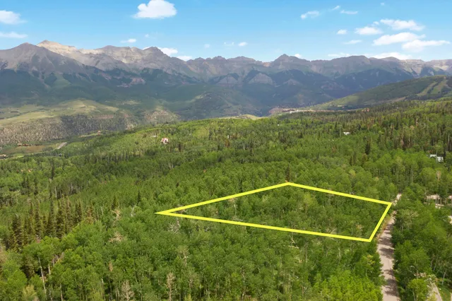 a view of a mountain from a yard