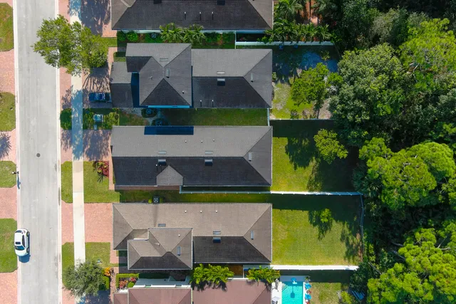 an aerial view of multiple house