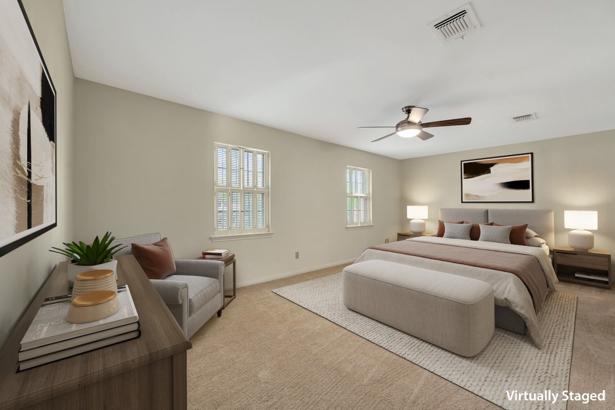 822 Devonport Lane Seabrook, TX 77586 - Photo 37 of 50 a bedroom with bed couch and window