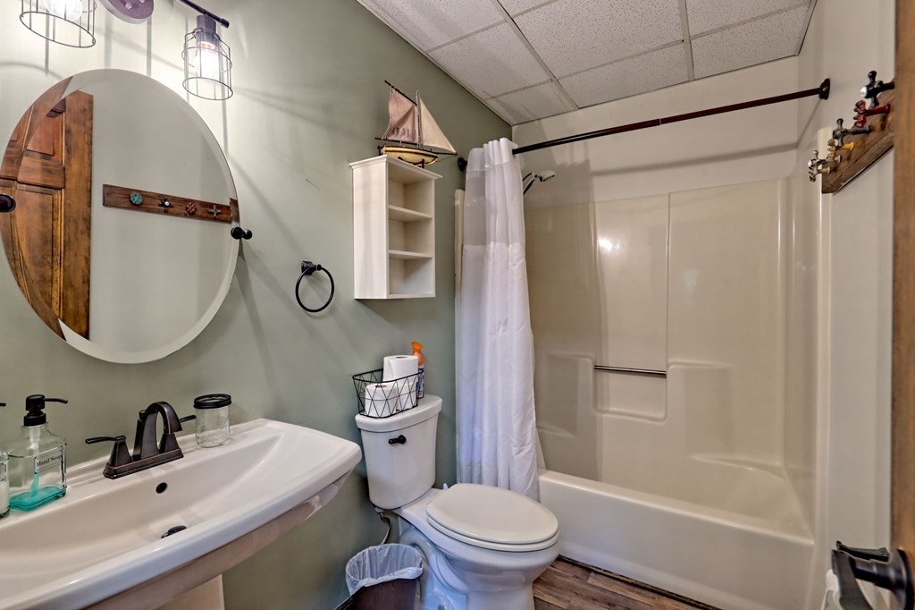 206 Peckerwood Road Hayesville, NC 28904 - Photo 48 of 73 a bathroom with a sink toilet and shower