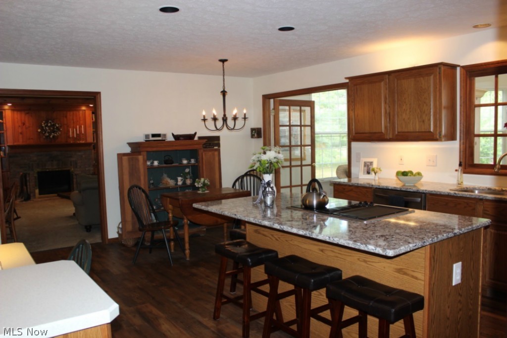 View of Kitchen into Family Room
