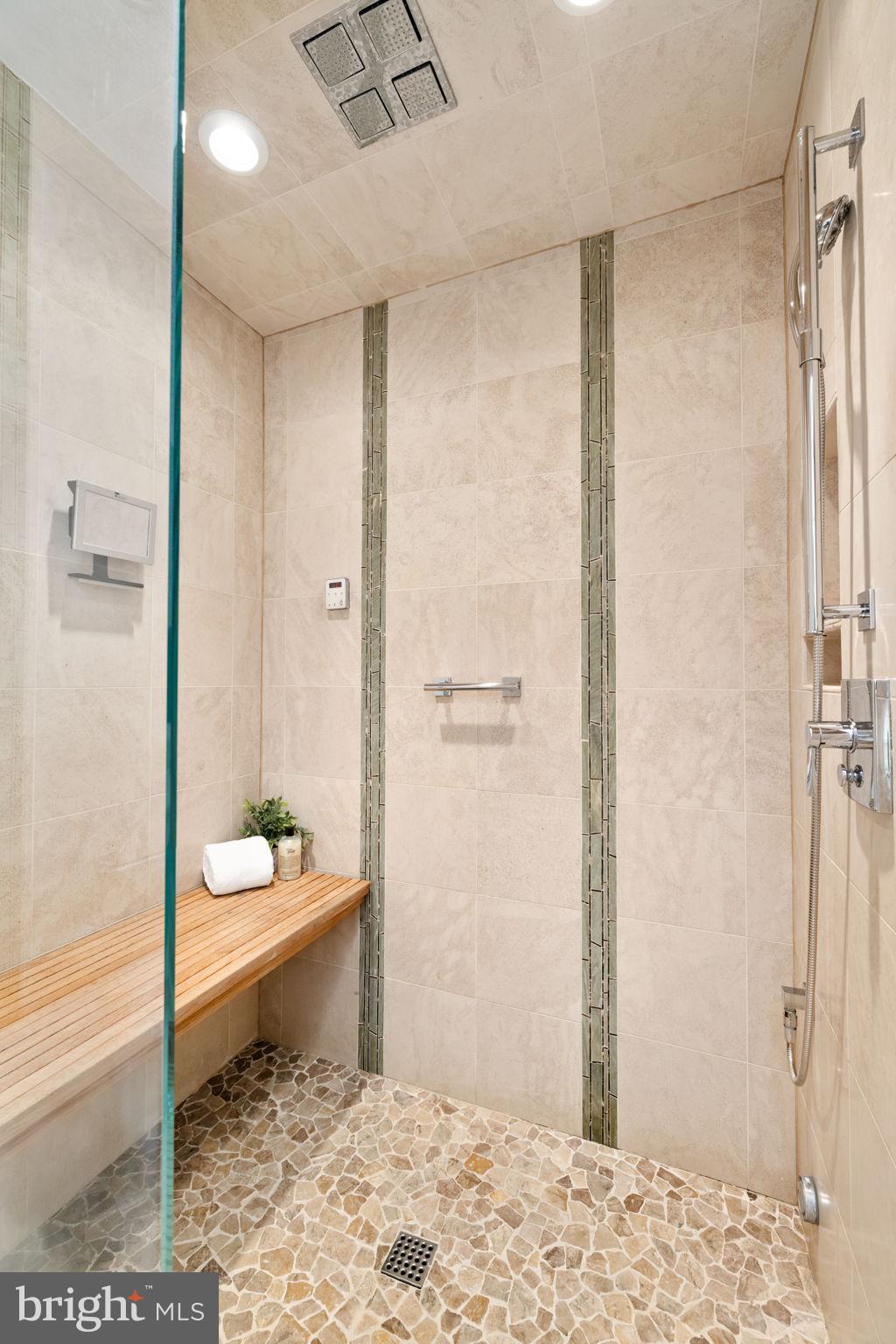 4018 Chancery Court Northwest Washington, DC 20007 - Photo 29 of 43 a bathroom with a granite countertop sink toilet and shower
