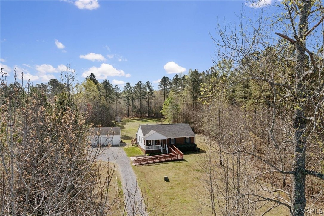 7231 Railroad Bed Road Carson, VA 23830 - Photo 29 of 42 a view of a terrace with a bench and trees around