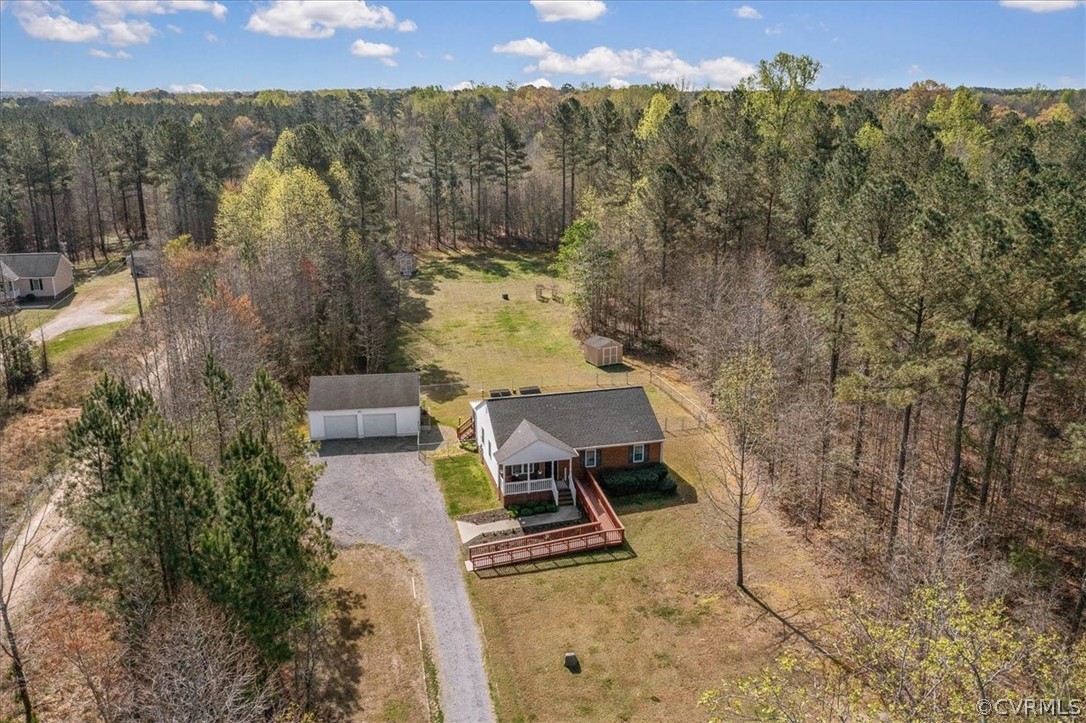 7231 Railroad Bed Road Carson, VA 23830 - Photo 30 of 42 an aerial view of a house with a yard and lake view
