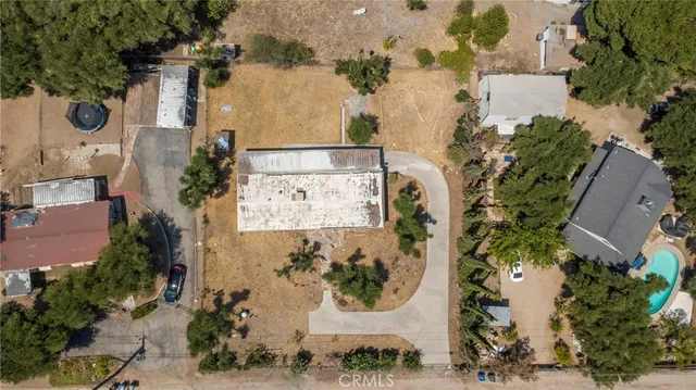 an aerial view of a house