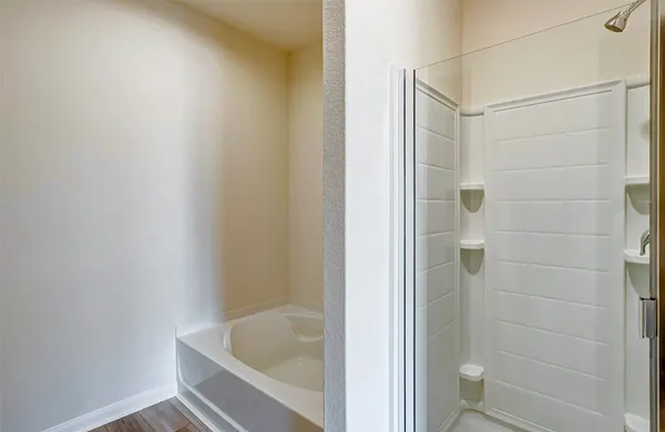 a bathroom with bathtub