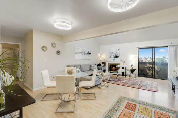 a living room with furniture