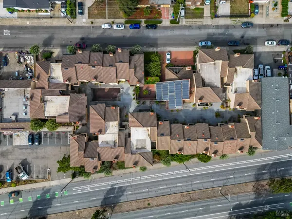 an aerial view of multiple house