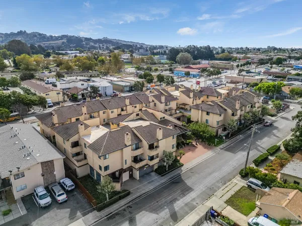 an aerial view of multiple houses