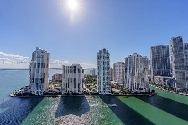 a view of a city with tall buildings