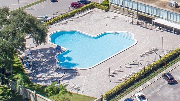 2457 Ecuadorian Way, Unit 75 Clearwater, FL 33763 - Photo 60 of 62 an aerial view of a swimming pool