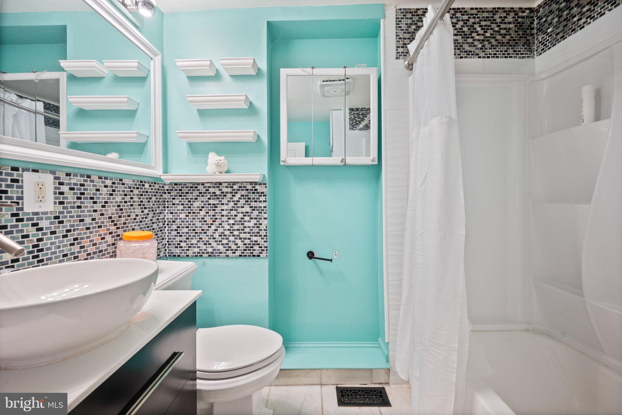 7902 Bridge Avenue Baltimore, MD 21237 - Photo 11 of 28 a bathroom with a sink a toilet and shower