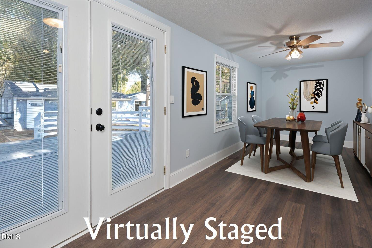 220 Bill Poole Road Rougemont, NC 27572 - Photo 21 of 63 a view of a dining room with furniture and chandelier
