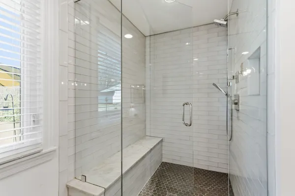 a bathroom with a shower