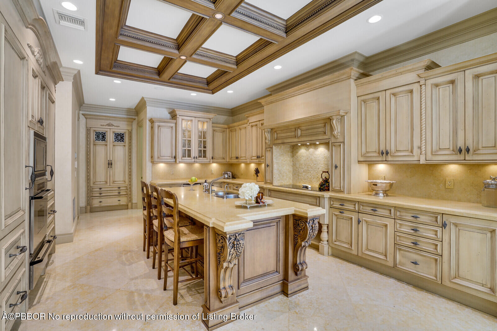 231 Wells Road Palm Beach, FL 33480 - Photo 17 of 39 a kitchen with stainless steel appliances granite countertop a sink and cabinets