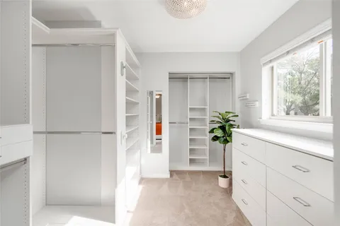 a view of an entryway with wooden floor and a potted plant