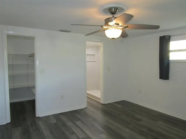 a view of a livingroom with a fan