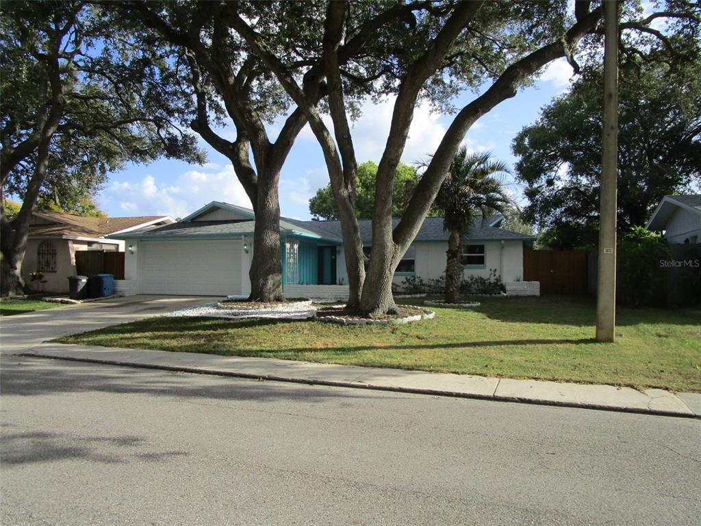 7226 San Moritz Drive Port Richey, FL 34668 - Photo 2 of 38 a view of a house with a yard and large trees