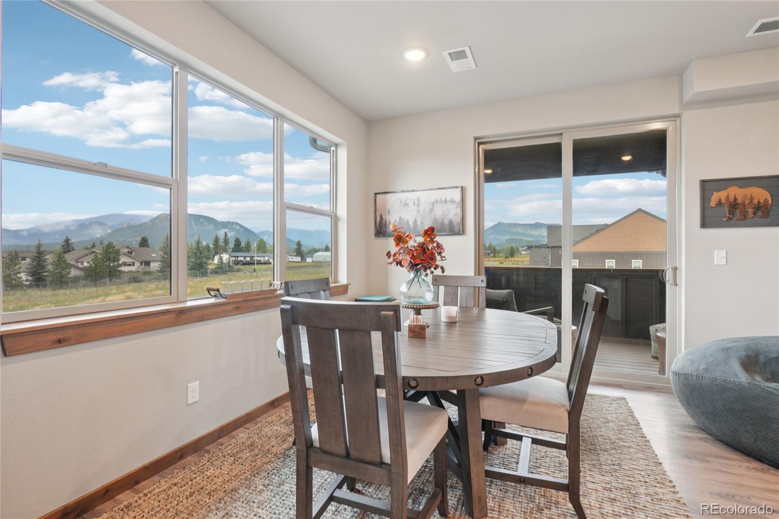1700 Wildfire Road, Unit 301 Estes Park, CO 80517 - Photo 9 of 38 a view of a dining room with furniture window and outside view