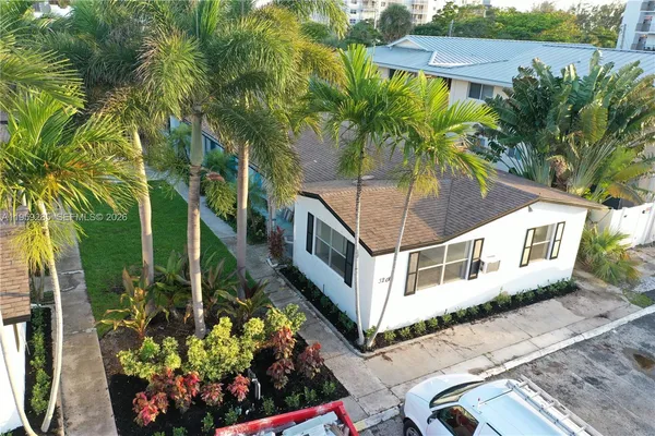an aerial view of a house