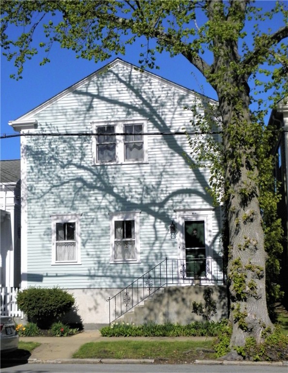 west facing front of house.