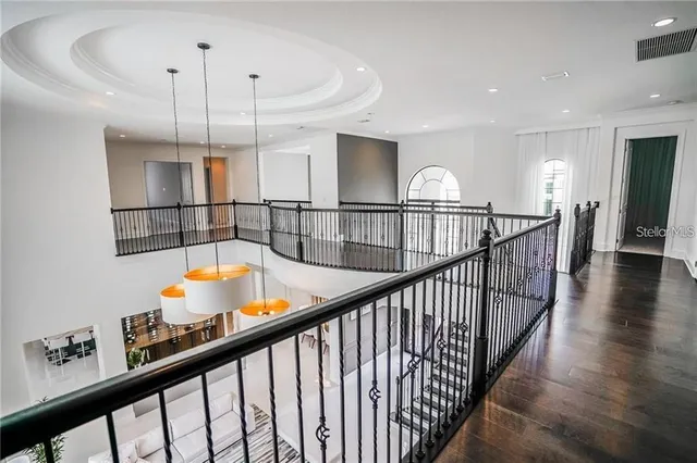 a view of staircase with furniture