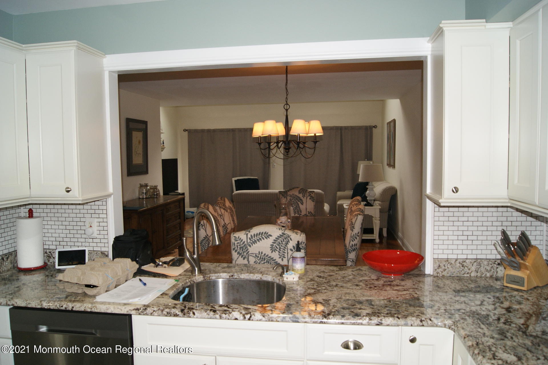 53 Wyckham Road Spring Lake Heights, NJ 07762 - Photo 8 of 37 a bathroom with a granite countertop sink and a mirror