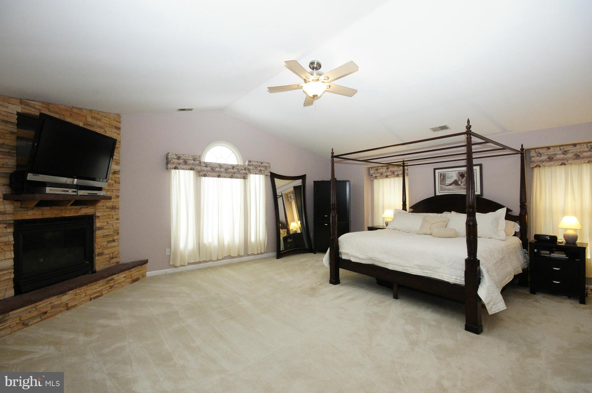 9729 Starling Road Ellicott City, MD 21042 - Photo 14 of 28 Master Bedroom with Stone Hearth and Fireplace
