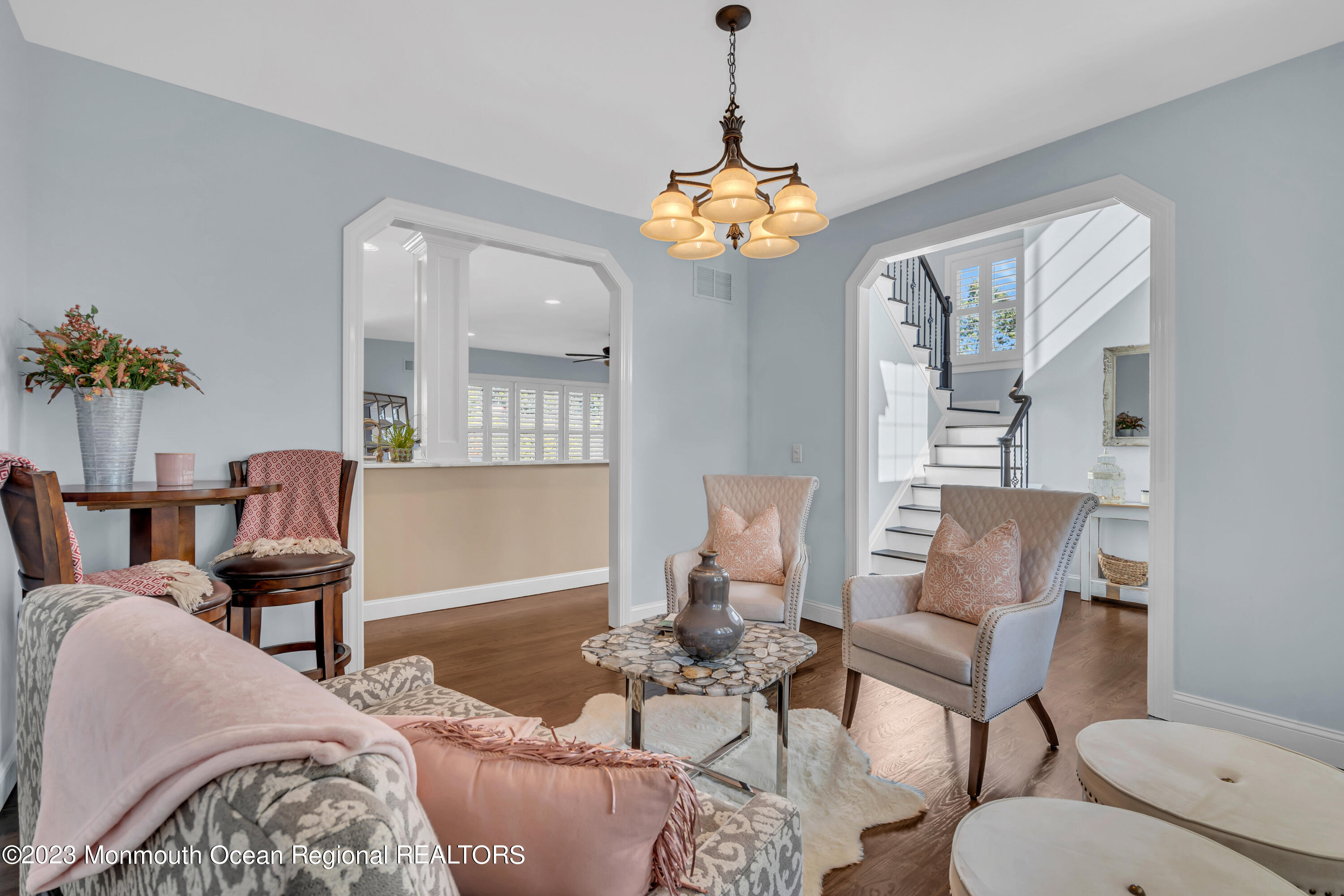 304 Wayne Avenue Pine Beach, NJ 08741 - Photo 19 of 94 a living room with furniture a chandelier and a window