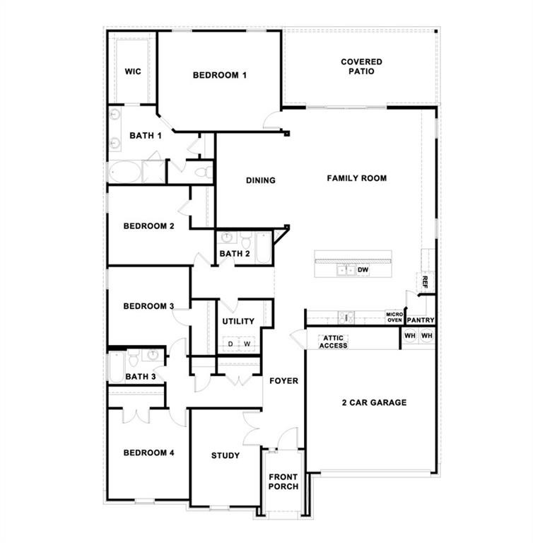 1736 Weavers Bend Georgetown, TX 78628 - Photo 40 of 40 Floor plan with right side garage.