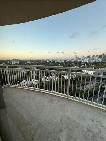 a view of a city with tall buildings