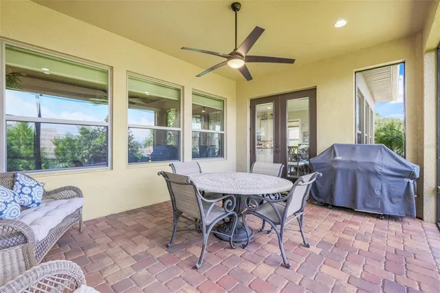 a outdoor space with furniture