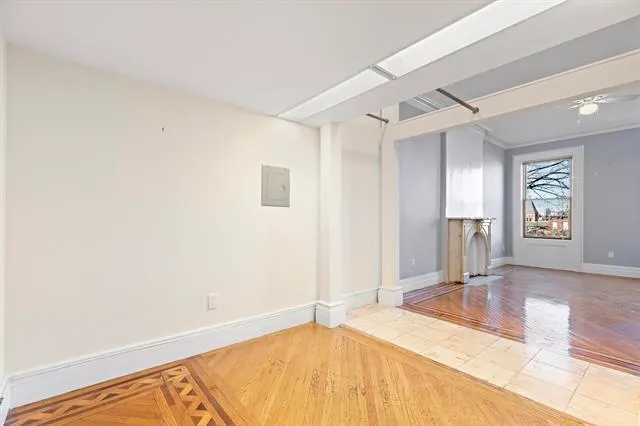 a view of a livingroom with a fireplace