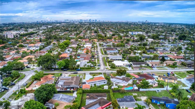an aerial view of a city