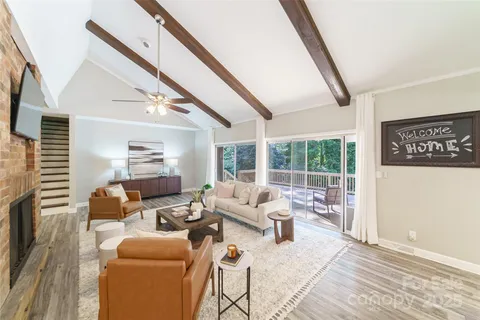 a living room with furniture