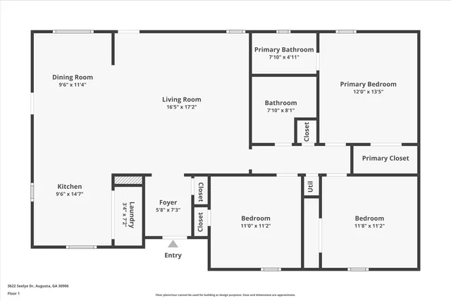 $199,900 | 3622 Seelye Drive, Augusta, GA 30906