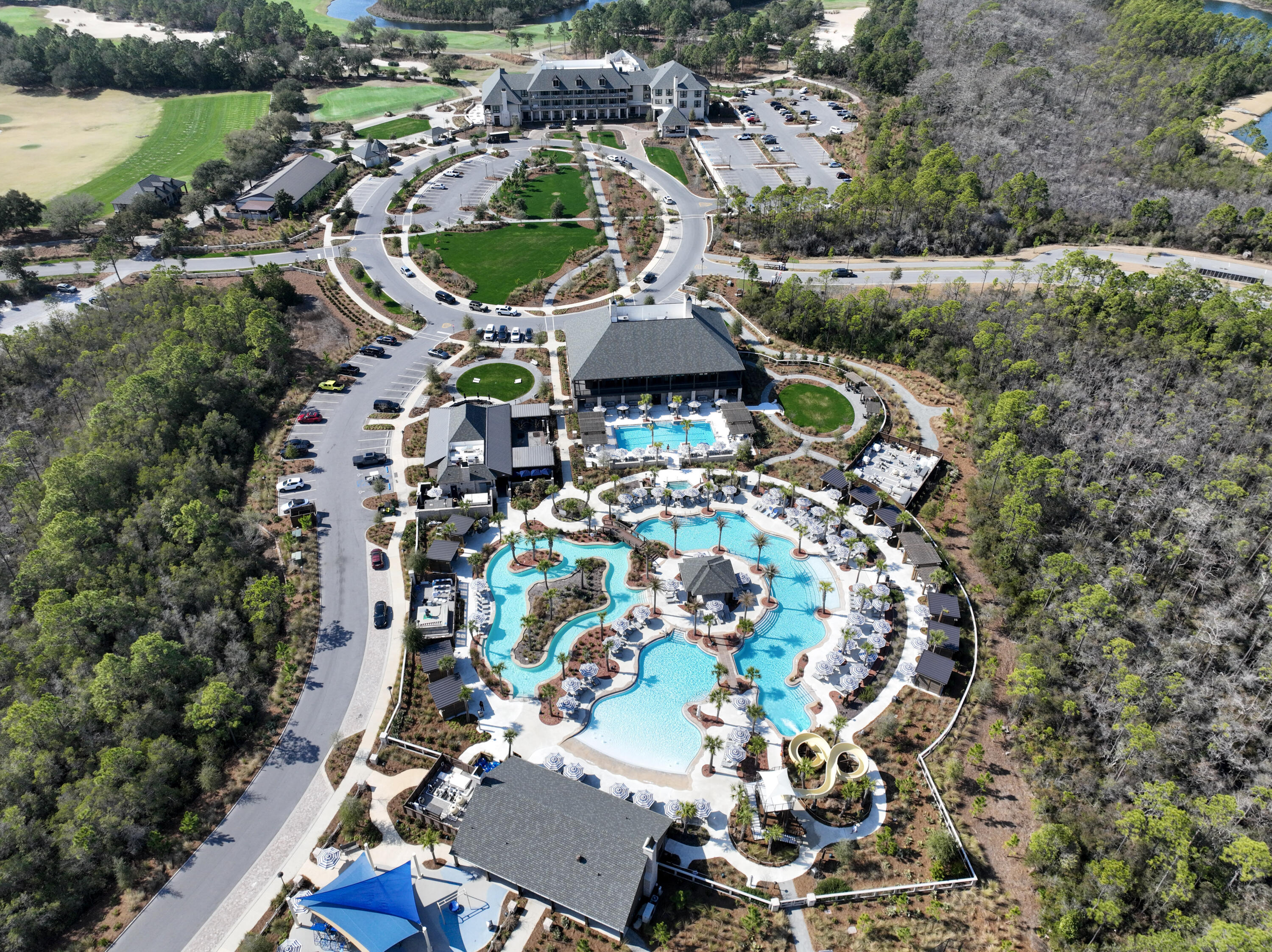 Lot 7 Golfridge Dr Inlet Beach Inlet Beach, FL 32461 - Photo 18 of 19 an aerial view of a house with a garden and lake view