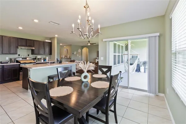 a view of a dining room and livingroom view