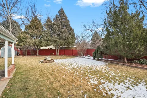 a view of a yard with trees