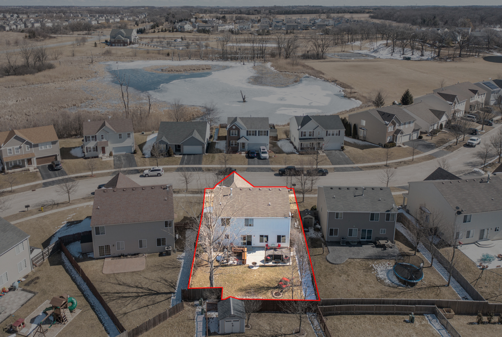 754 Beethoven Street Volo, IL 60073 - Photo 31 of 32 an aerial view of a house with outdoor space