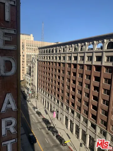 a view of a black and white wall