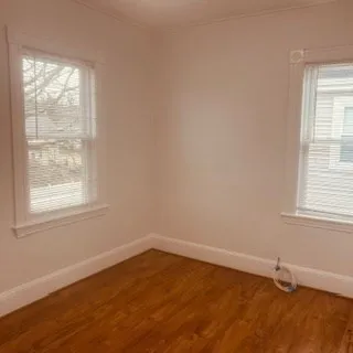 an empty room with a window