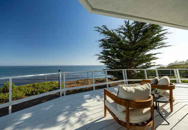 a outdoor view with a seating space