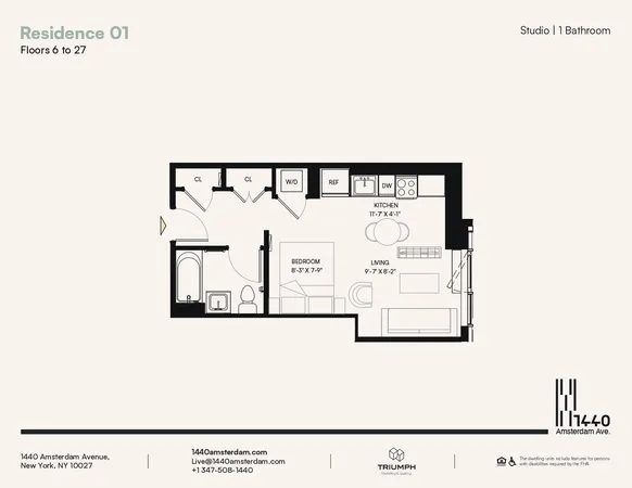 $3,595 | 1440 Amsterdam Avenue, Unit 2001 | Manhattanville